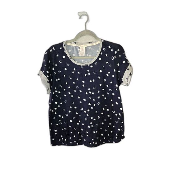 Lucky Brand Tops - Lucky Brand Women's Gray and Navy Star T-Shirt Size Medium